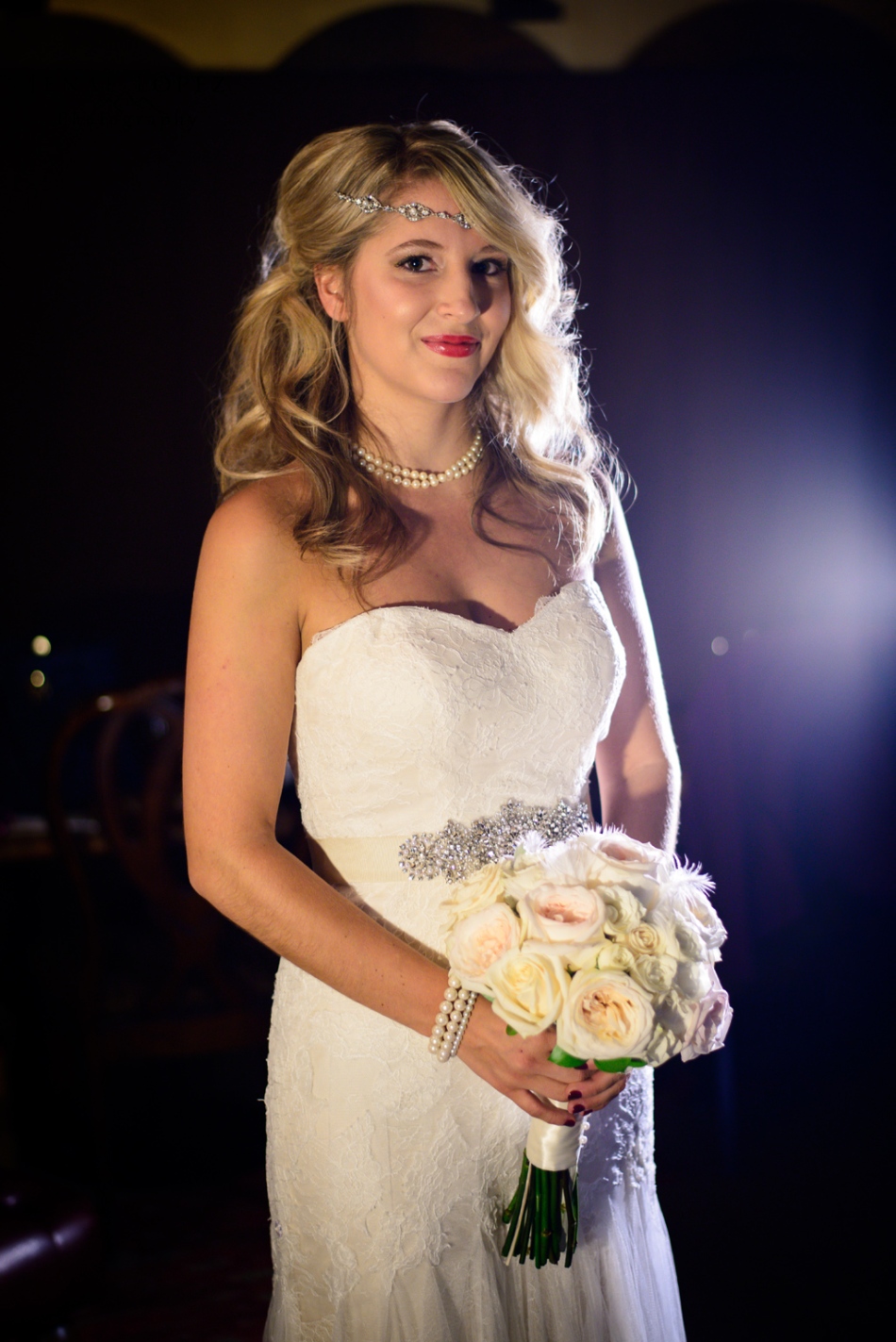 Old Hollywood style Bridal portrait 